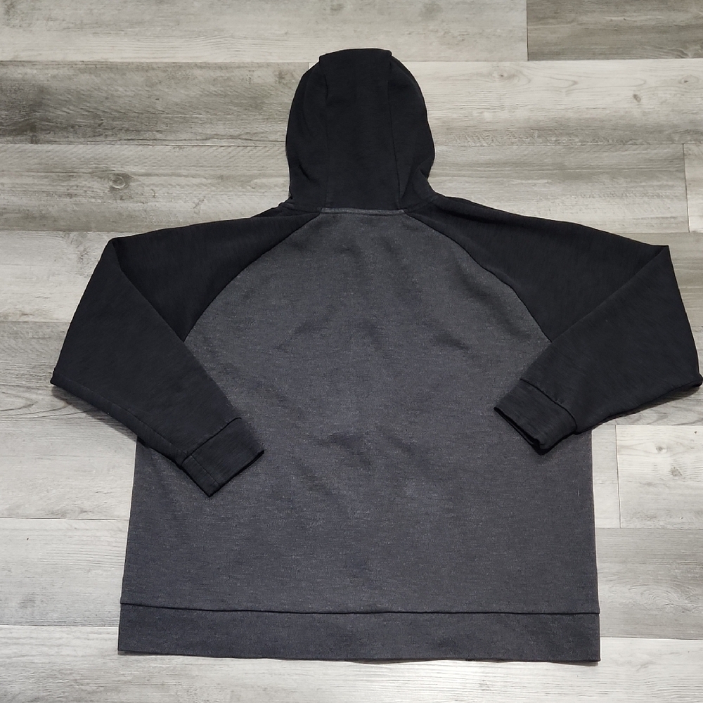 Nike Sportswear Optic Fleece Full-Zip Hoodie Black Gray Rubber Box Logo 2XL - Picture 8 of 10